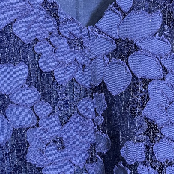 Anthropologie Maeve Kenia Swing‎ Cropped Top Navy Floral Lace XL - Picture 5 of 9